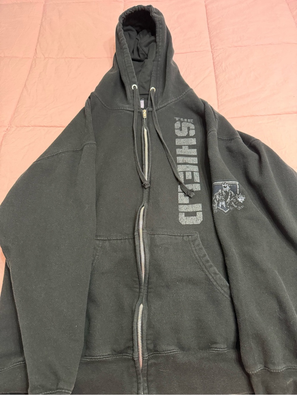 WWE Black Full-Zip Graphic Hoodie